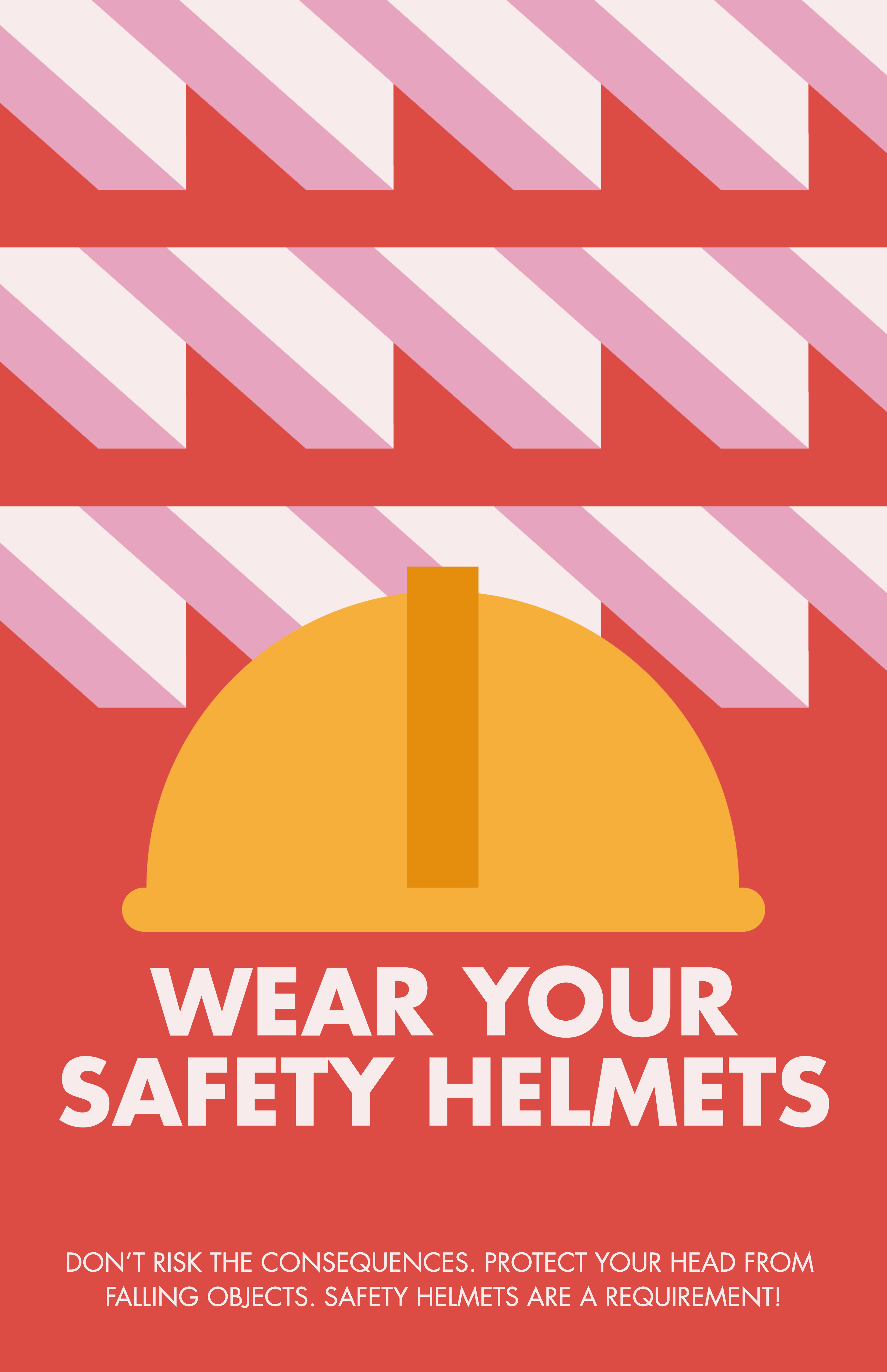 Template Vibrant Safety Helmet Workplace Poster