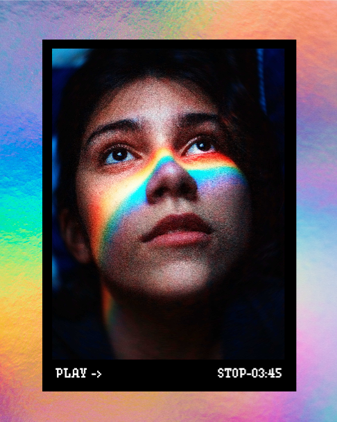 Ethereal Rainbow Portrait Poster Design