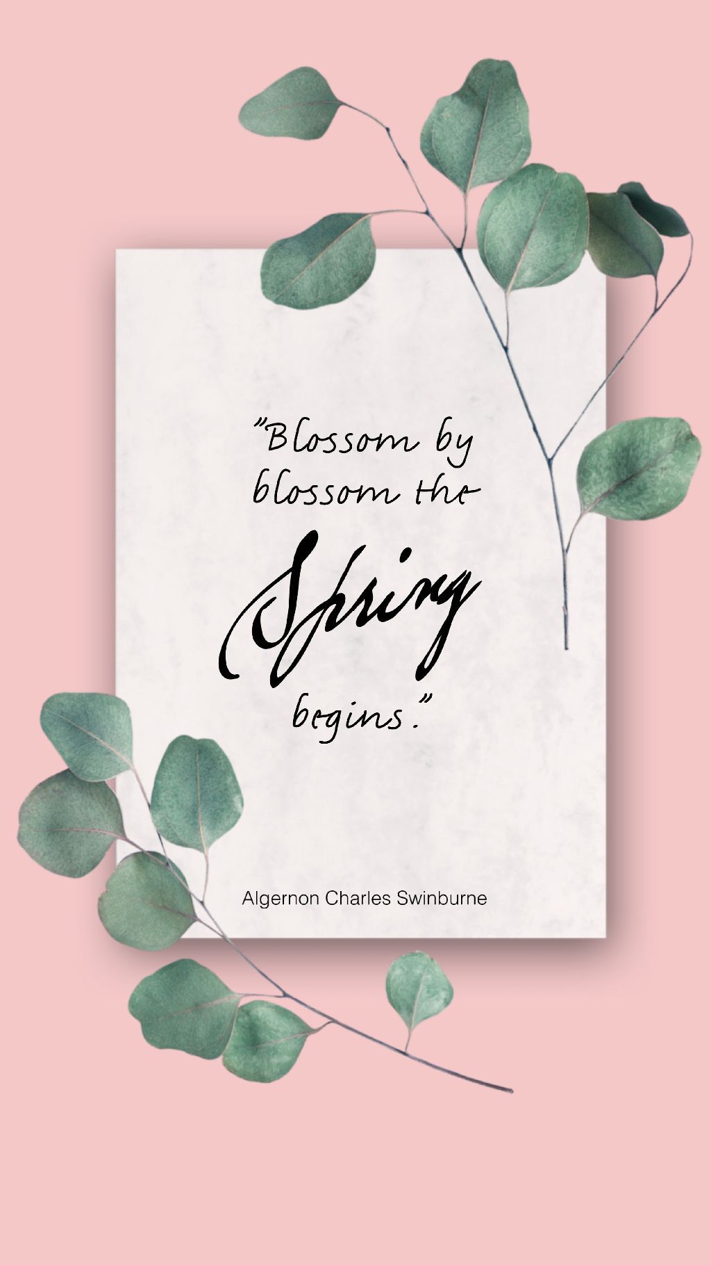 Elegant Spring Quote Poster with Pink Hue