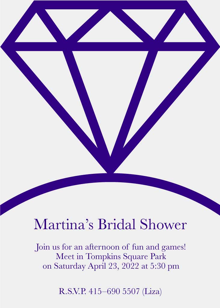 Elegant Purple Bridal Shower Invitation Post