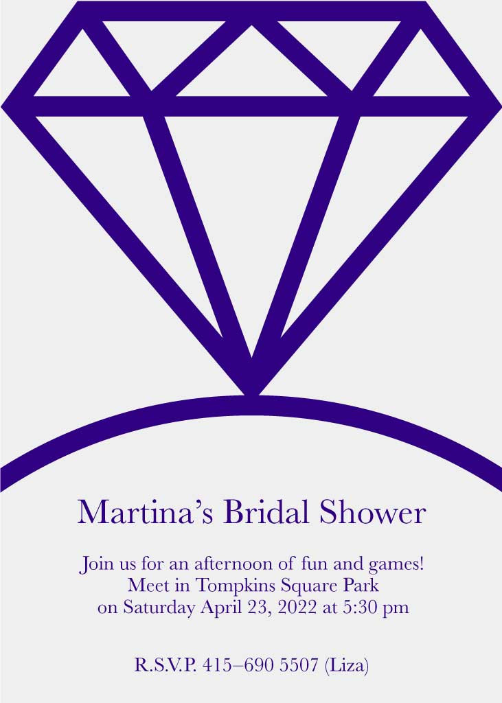 Template Elegant Purple Bridal Shower Invitation Post