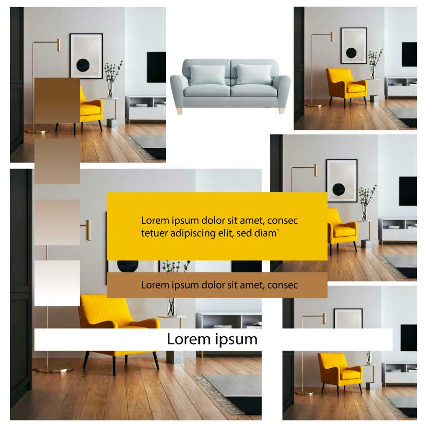 Chic Yellow and Grey Home Decor Poster