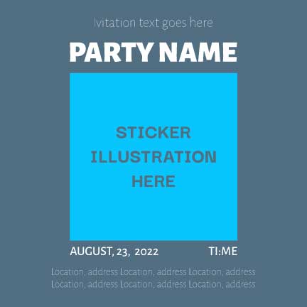 Vibrant Sky Blue Party Invitation Poster