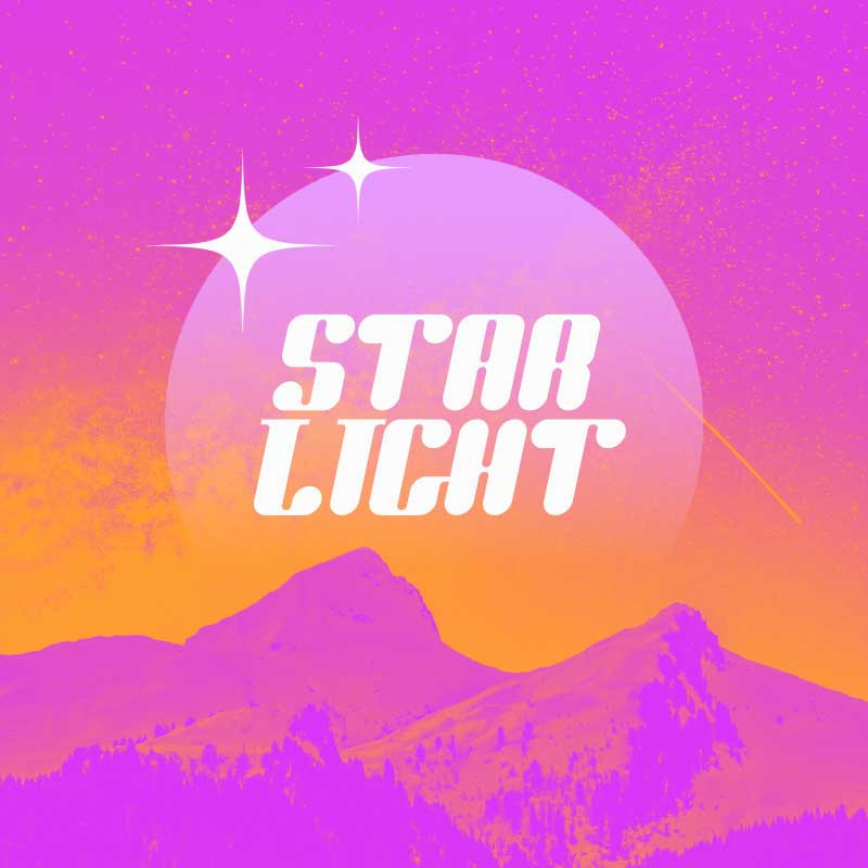 Template Vibrant Purple Sunset Adventure Poster Design