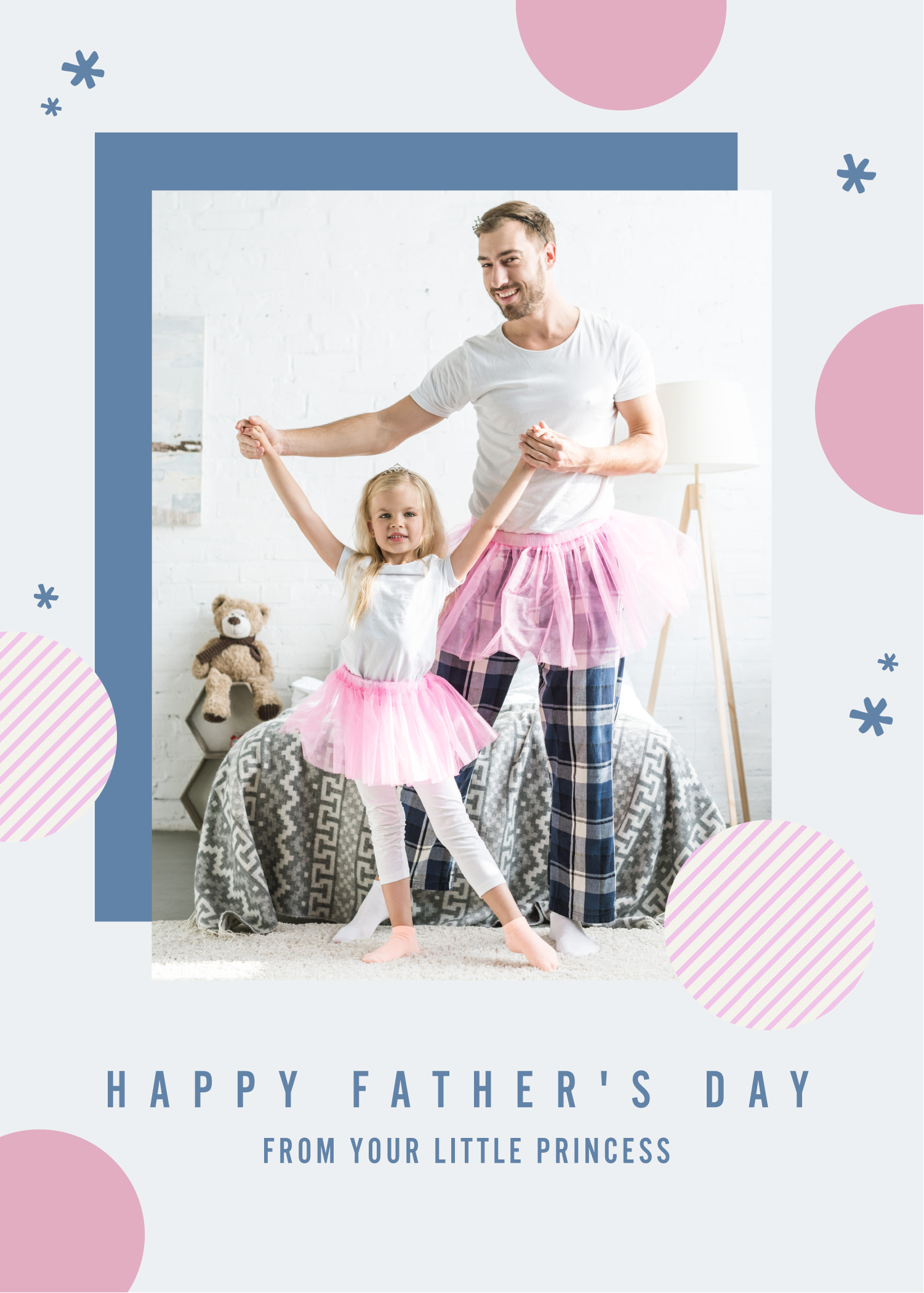 Celebrate Dad with Blue Pink Father's Day Post