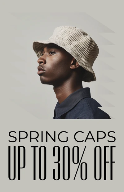 Stylish Beige Hat Sale Poster with Discount Offer