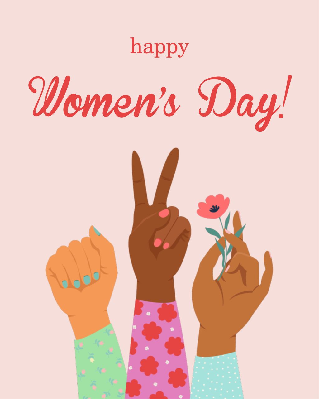 Empowering Women's Day Pink Social Post