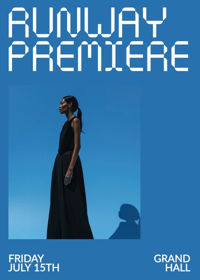 Template Elegant Fashion Show Invitation in Blue