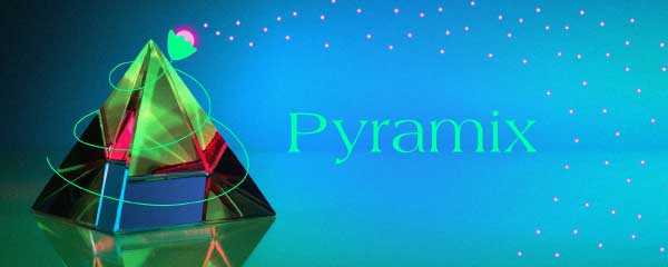 Vibrant Teal Pyramix Ad Design Template