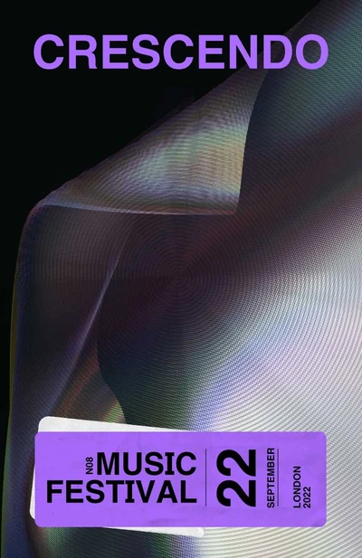 Template Vibrant Music Festival Poster with Purple and Black Hues