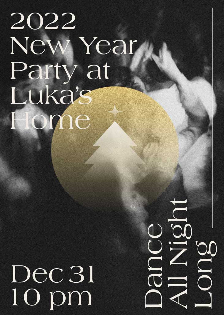 Template Stylish Gold and Black New Year Poster Design