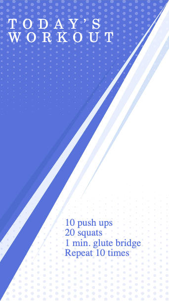 Blue and White Workout Routine Poster