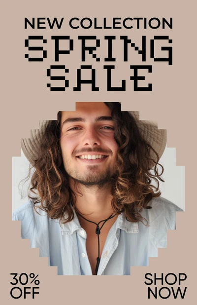 Template Earthy Spring Sale Poster New Collection