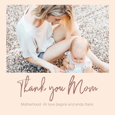 Template Warm Peach Mother's Day Postcard Design