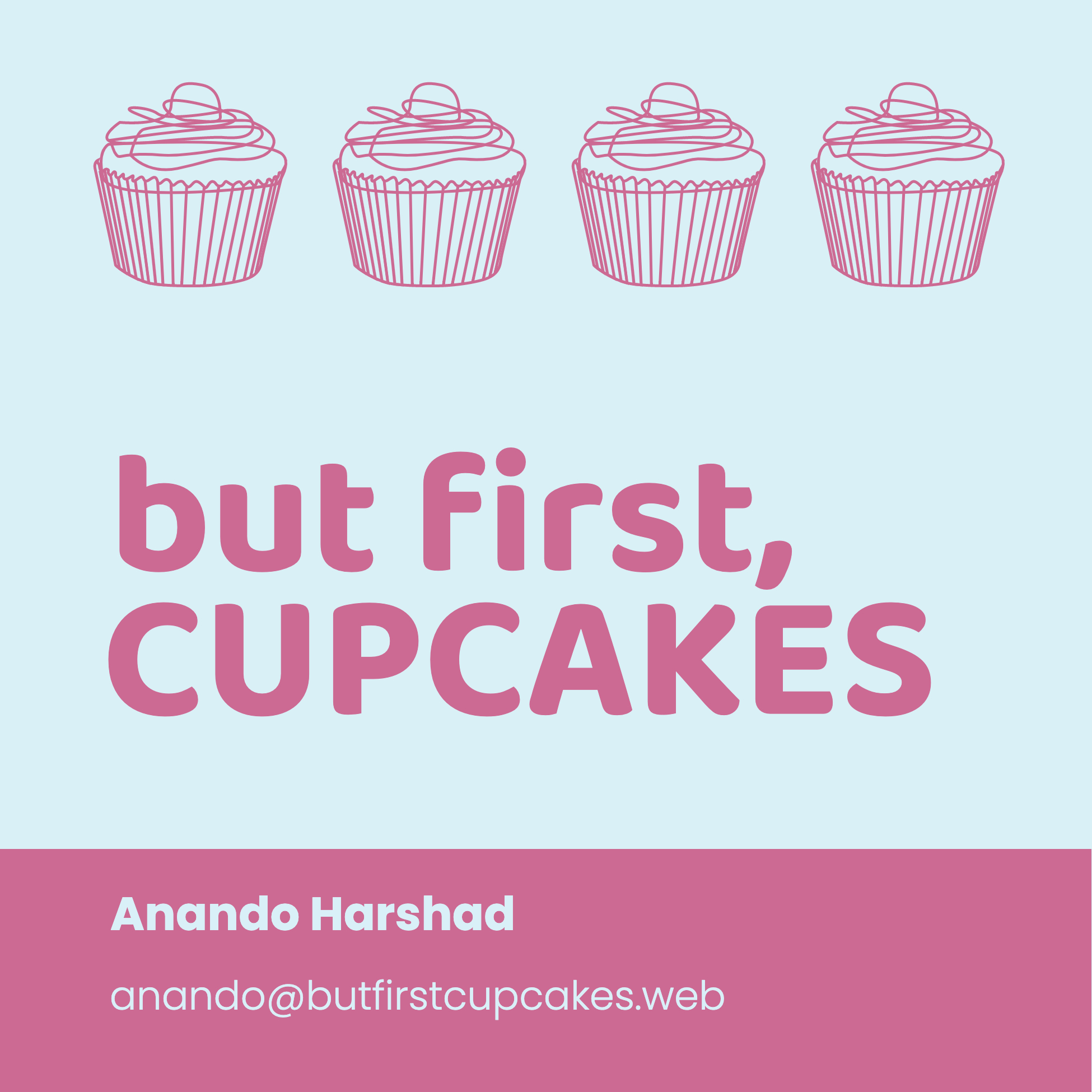 Sweet Treats Cupcake Ad in Pink and Purple