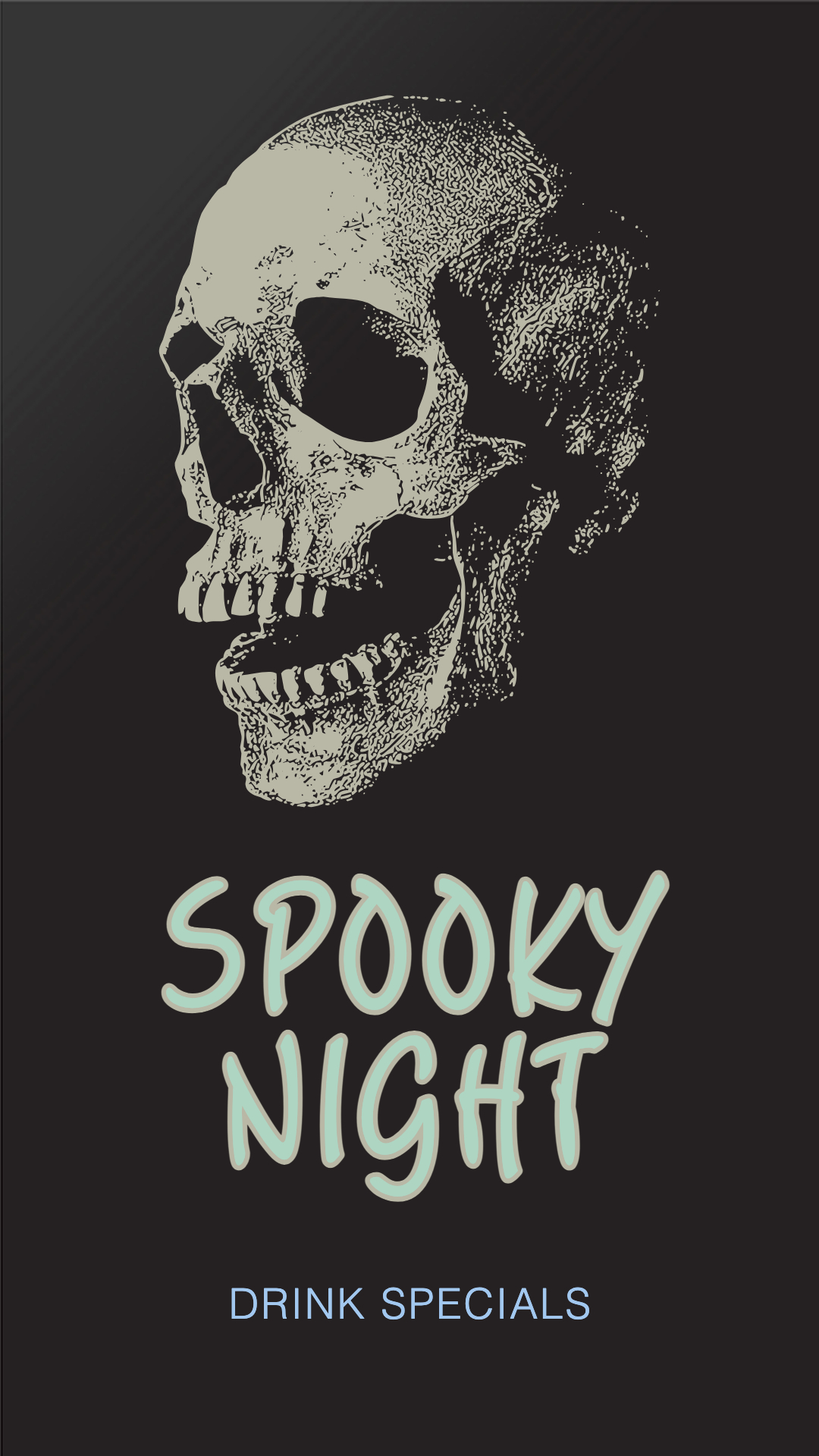 Chilling Black and Teal Halloween Poster Design