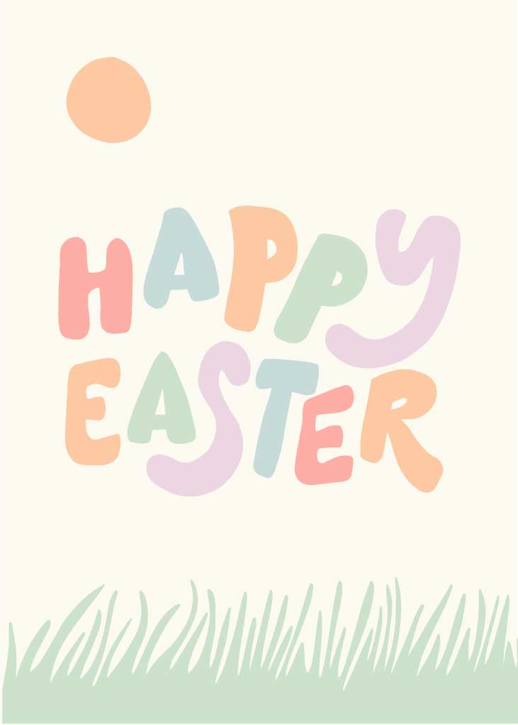 Template Joyful Easter Greetings Poster in Pastel Tones