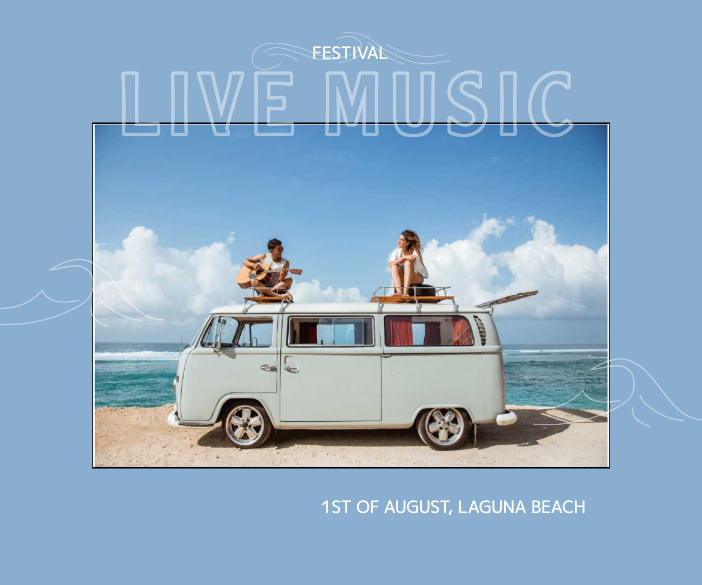 Template Seaside Serenade Live Music Poster Design