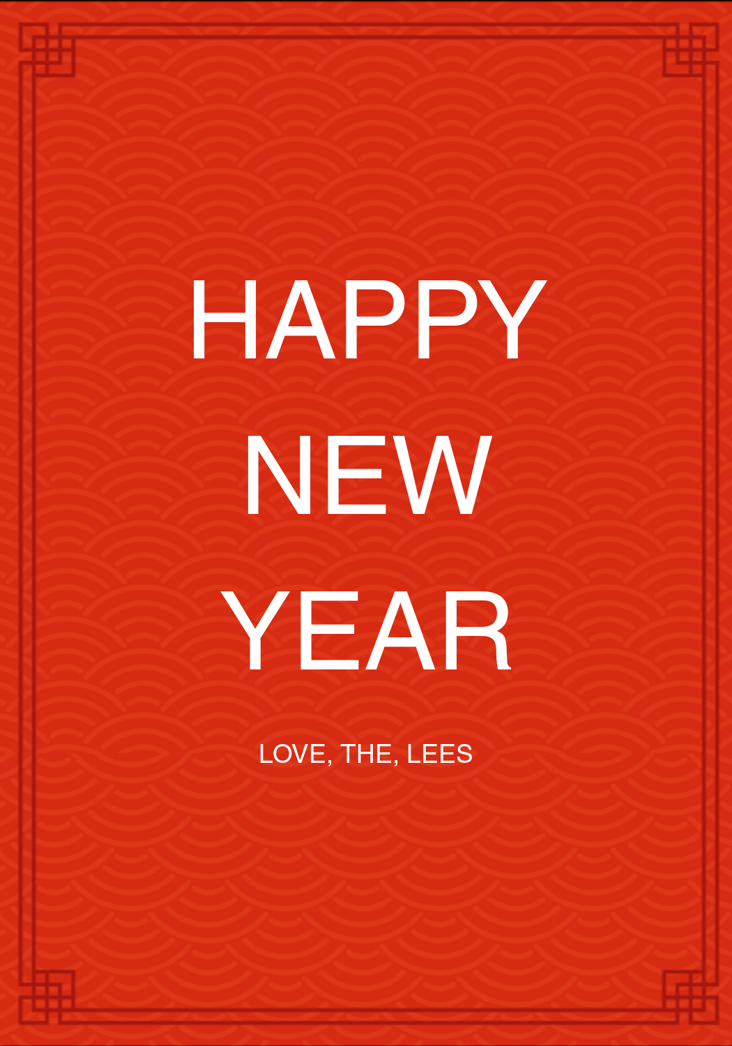 Vibrant Red New Year Greeting Poster