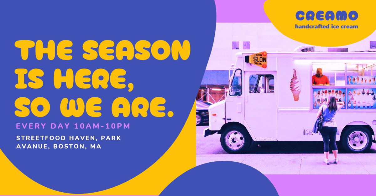 Sunny Season Ice Cream Truck Poster Design