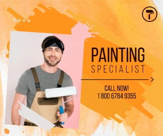 Template Professional Painter Services Orange Ad