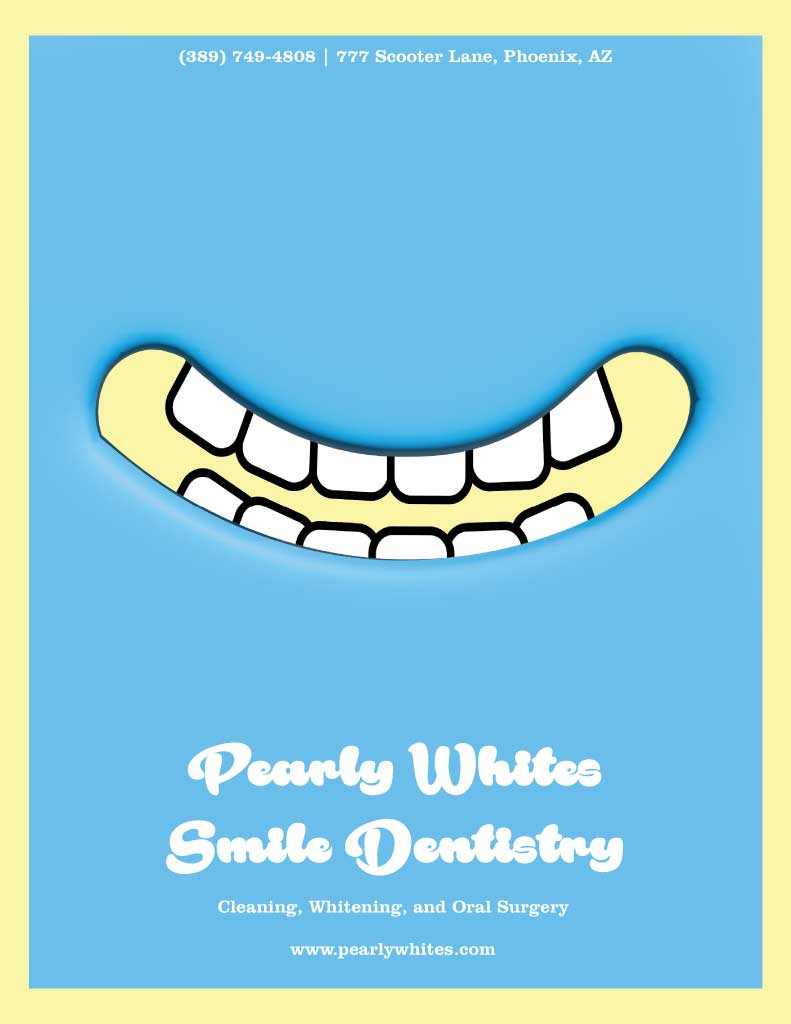 Template Bright Blue Yellow Dental Care Poster