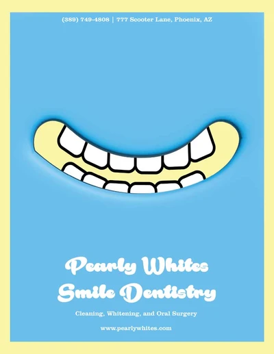 Template Bright Blue Yellow Dental Care Poster