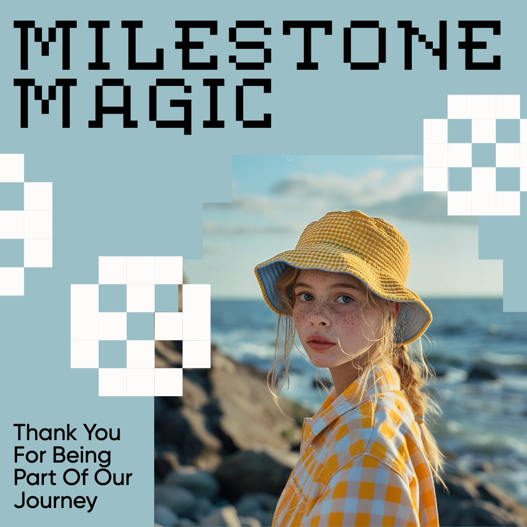 Template Blue Milestone Magic Instagram Post Design