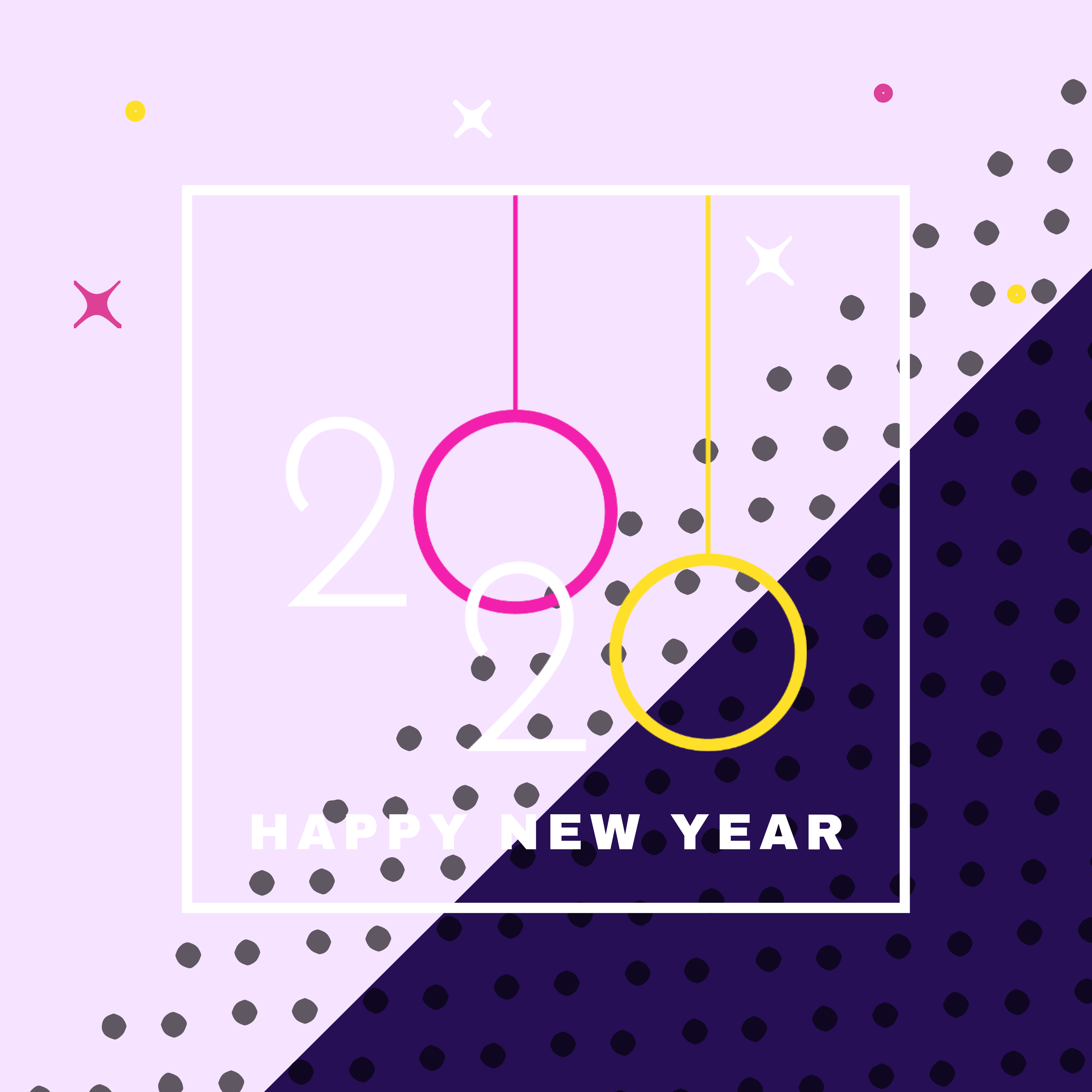 Vibrant New Year Celebration Post Template in Purple