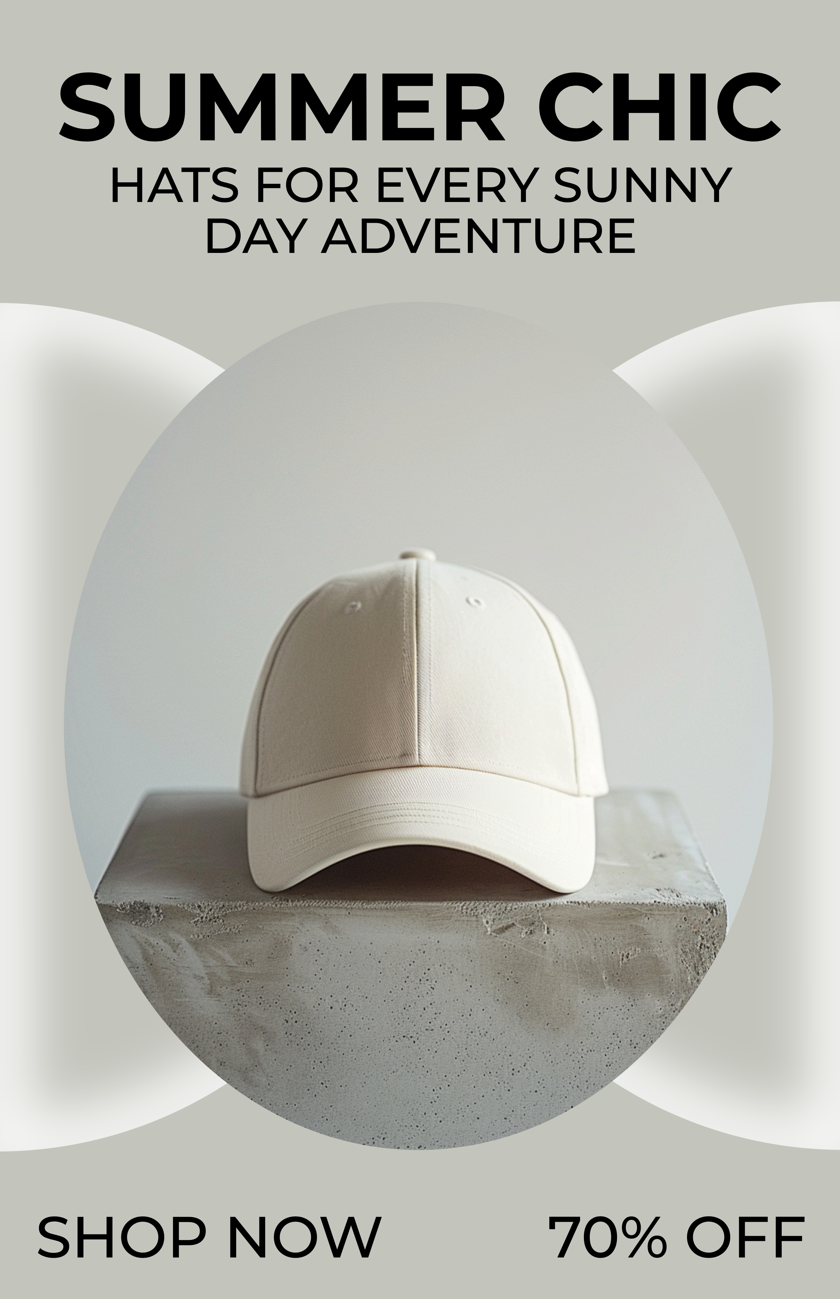Template Stylish Beige Summer Hat Poster Design
