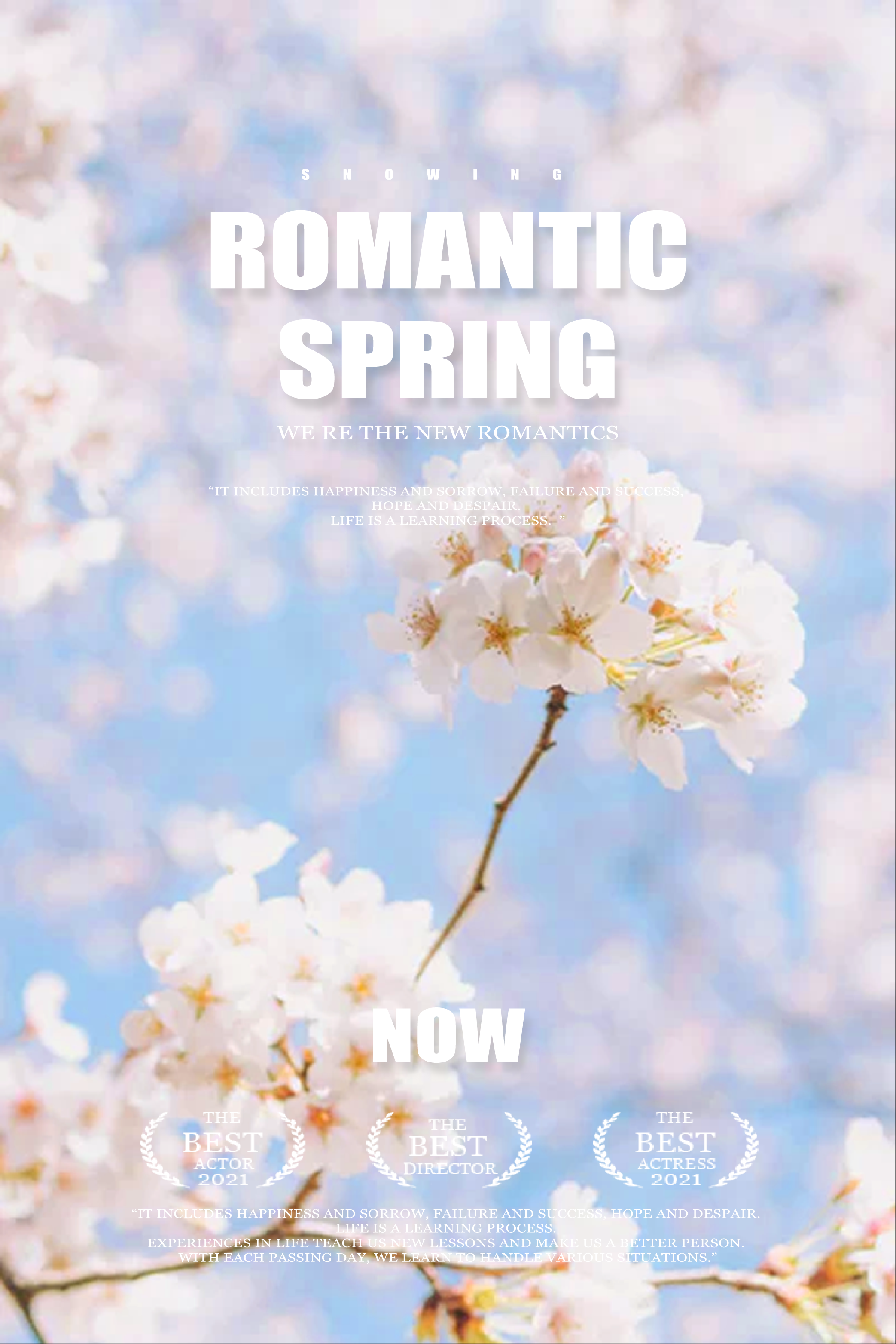 Blossoming Blue Sky Spring Poster Design