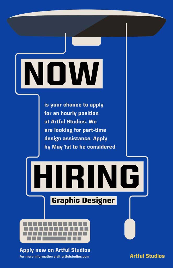 Bold Blue Job Opportunity Poster Design