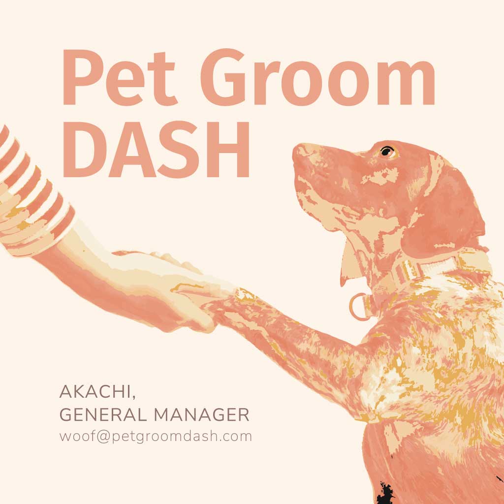 Peachy Pet Grooming Business Ad Poster