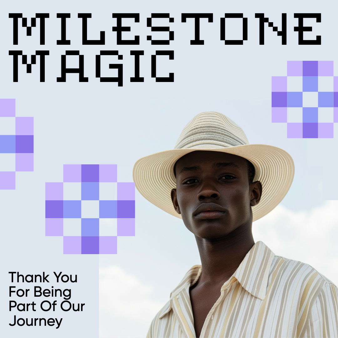 Milestone Magic Gratitude Instagram Post Blue