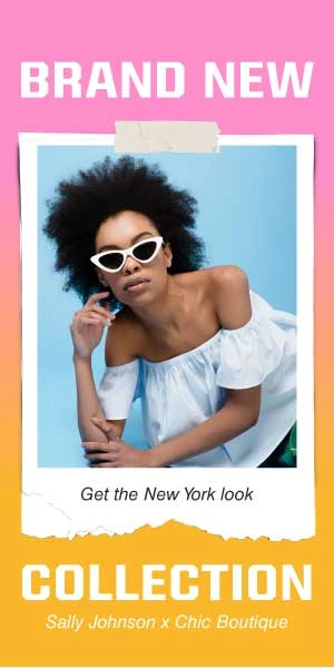 Template Trendy Blue and Pink Fashion Ad Poster