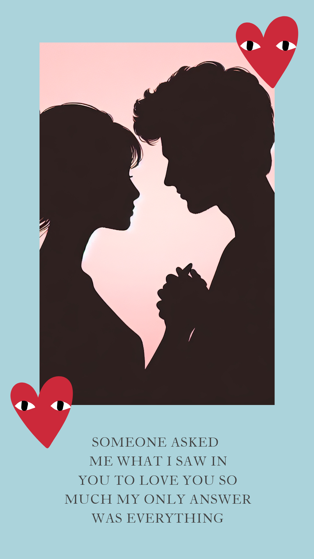 Charming Couple Embrace Poster Red and White