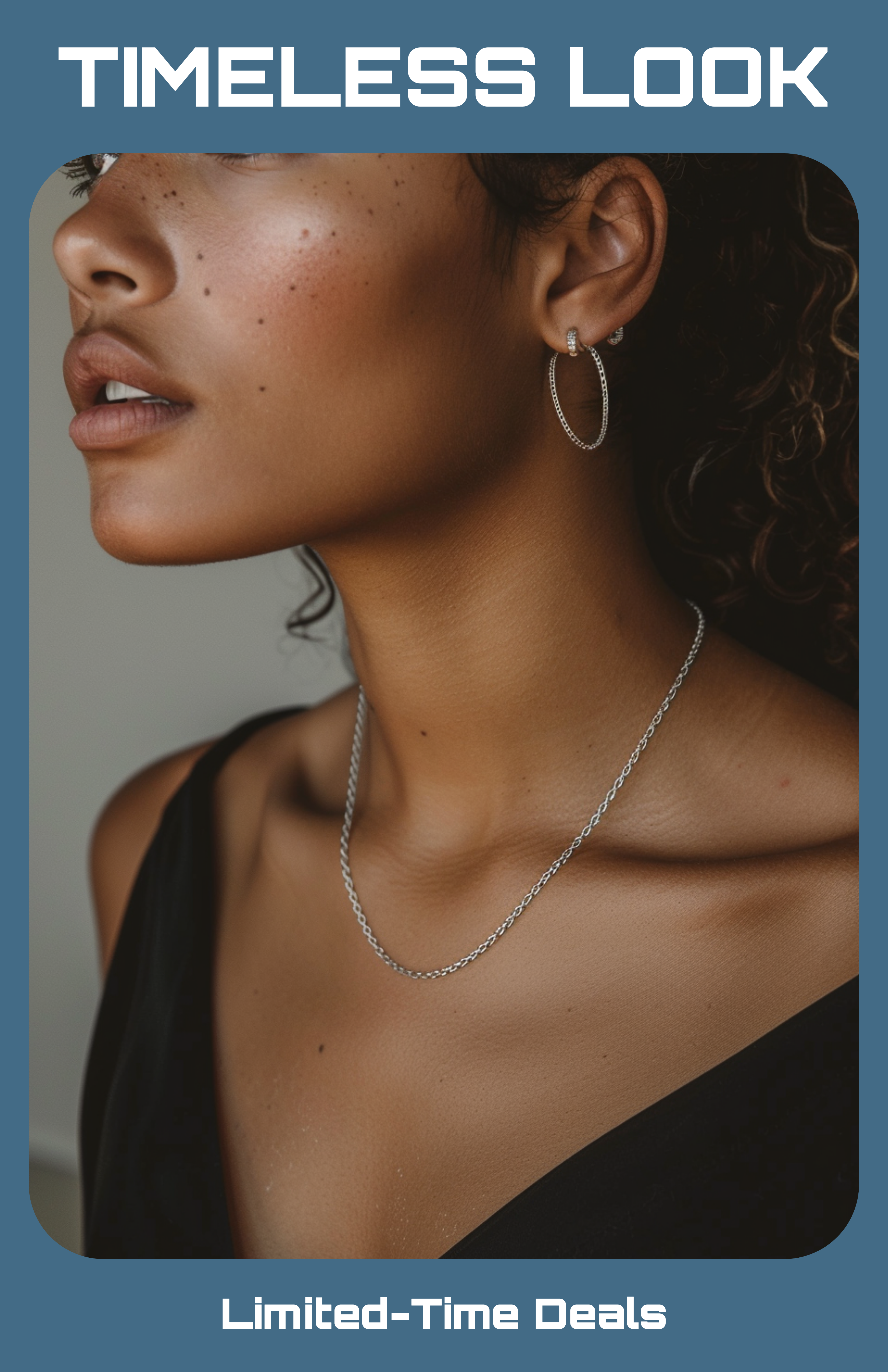 Template Stylish Blue Fashion Poster with Deals