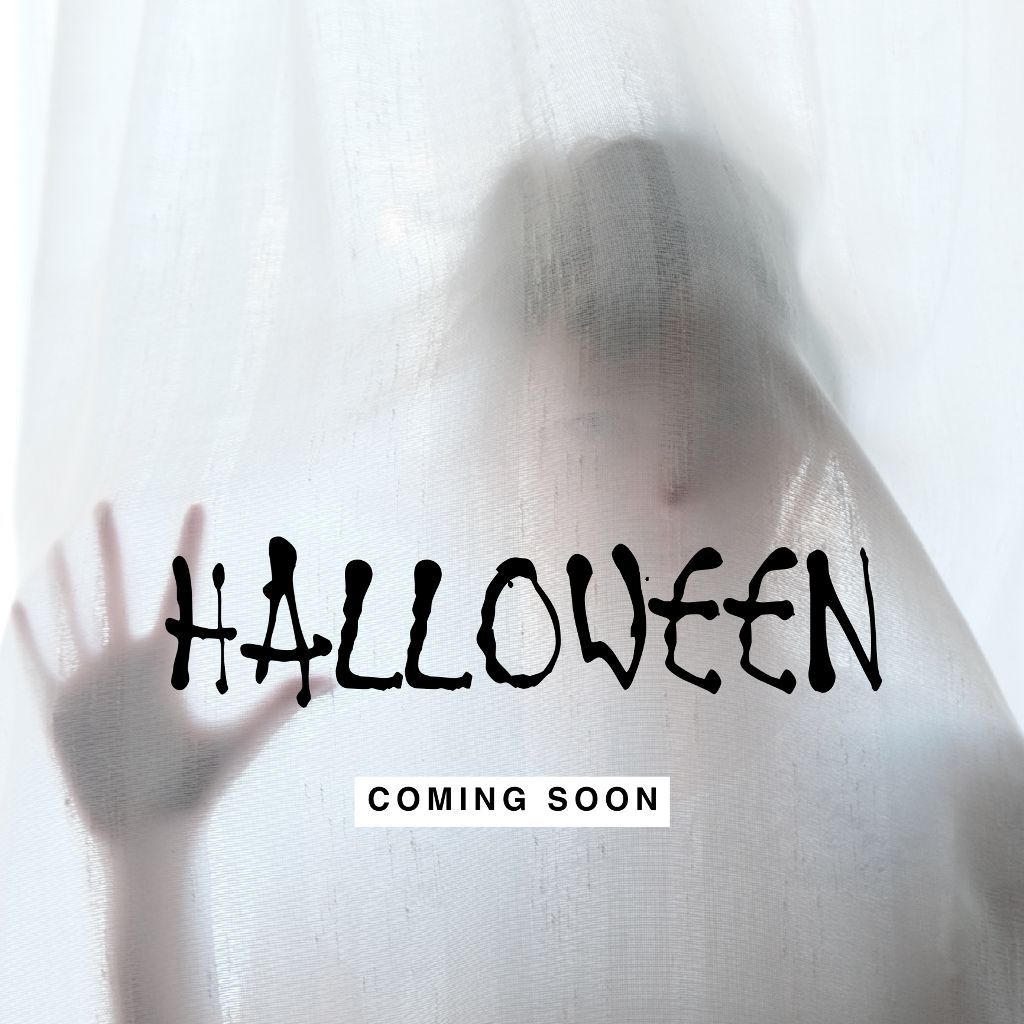 Mysterious White Halloween Poster Design