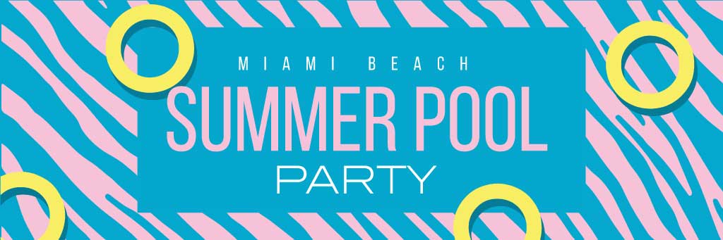 Vibrant Teal and Pink Summer Pool Party Poster