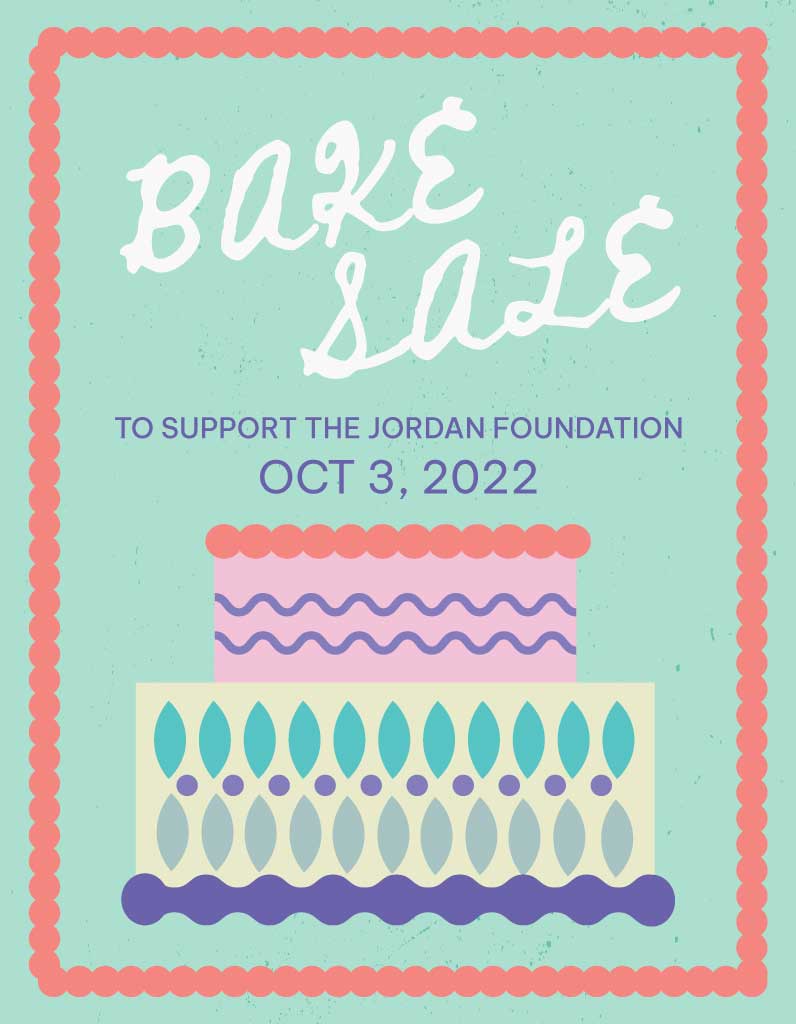 Charming Teal Bake Sale Fundraiser Poster