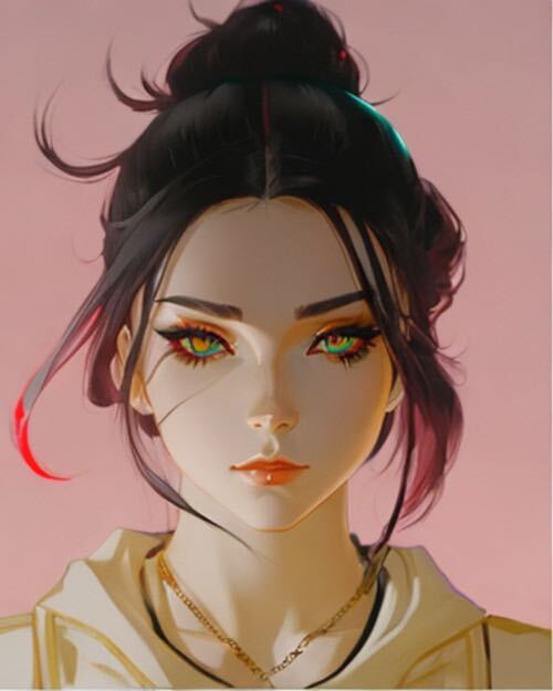 Elegant Anime Portrait Post with Pink Hues