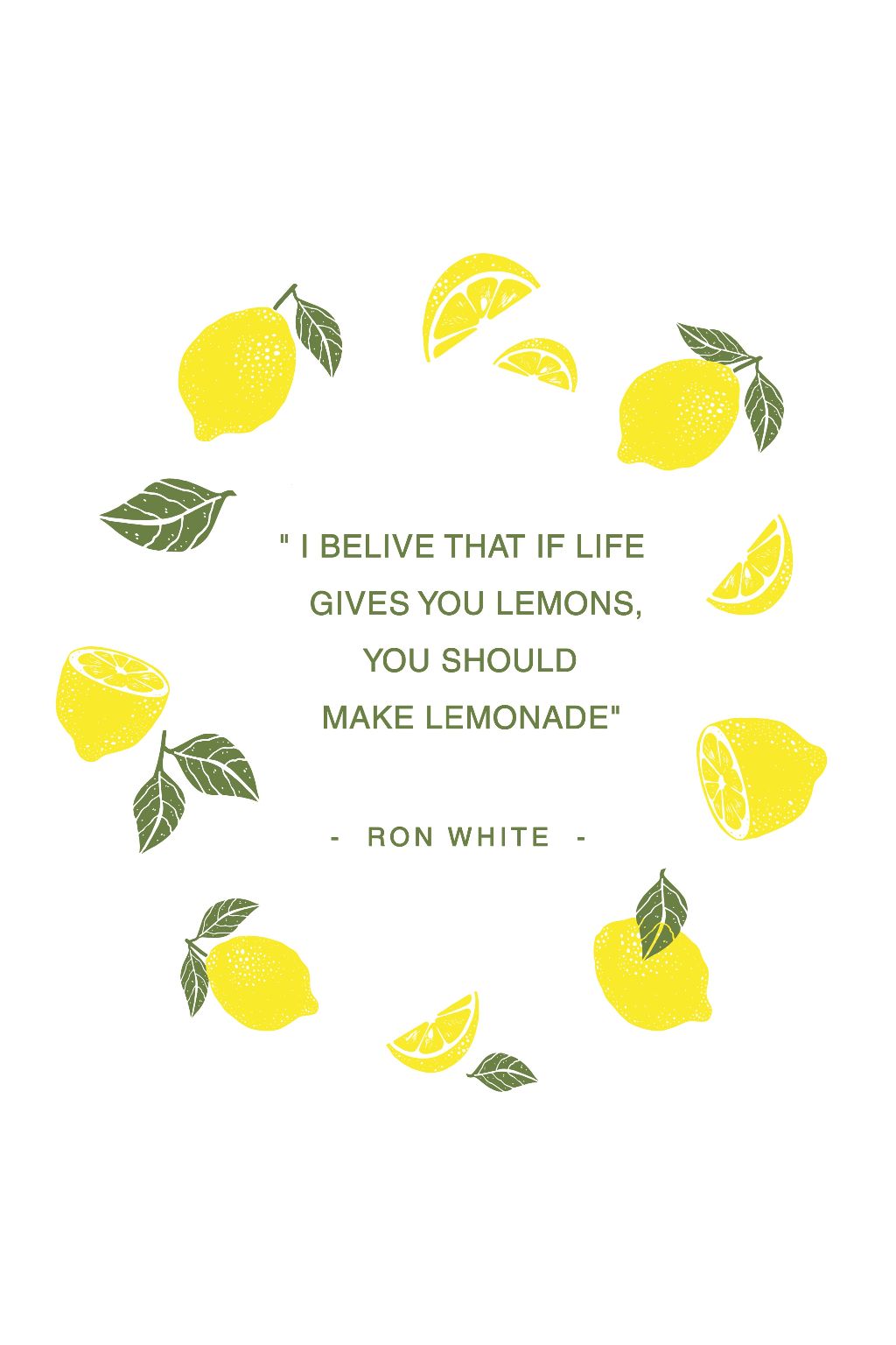 Zesty Lemon Motivation Quote Poster Design