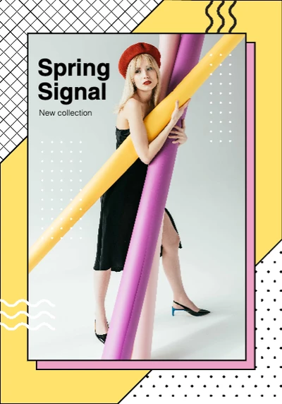Template Chic Spring Collection Poster in Purple and Yellow