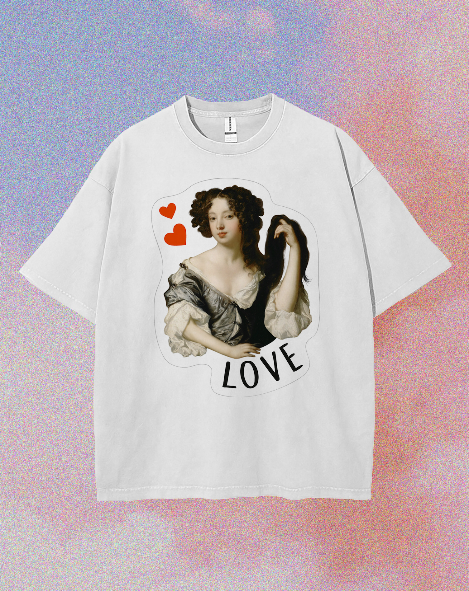 Template Classic Art Love T-Shirt Design in White