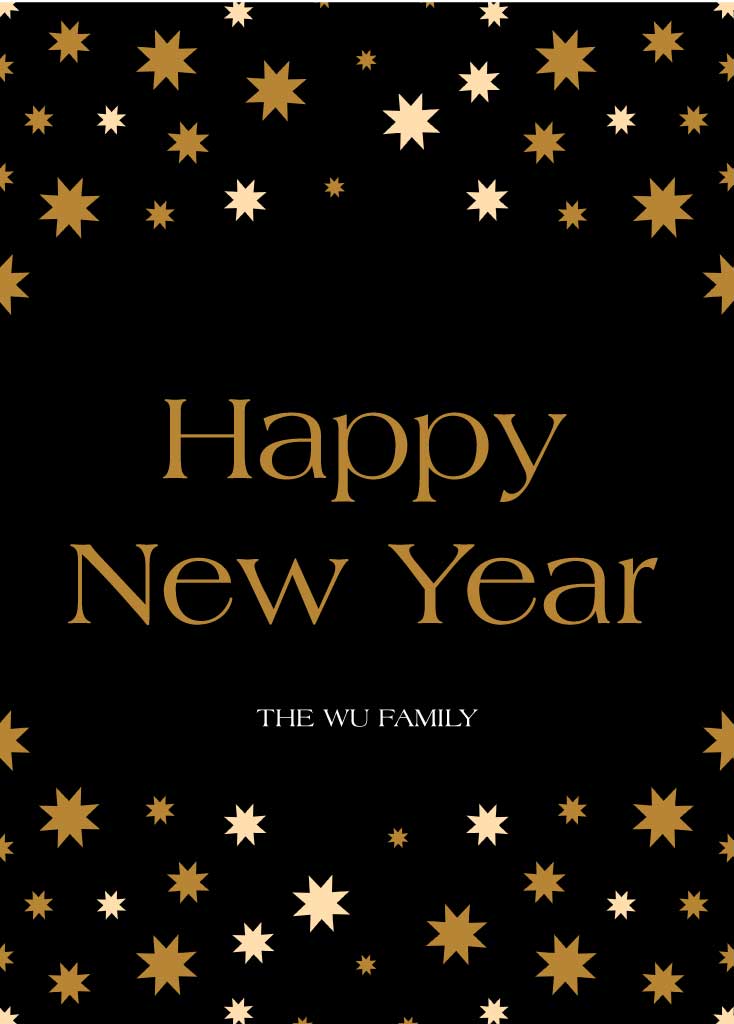 Elegant Black and Gold New Year Poster Design