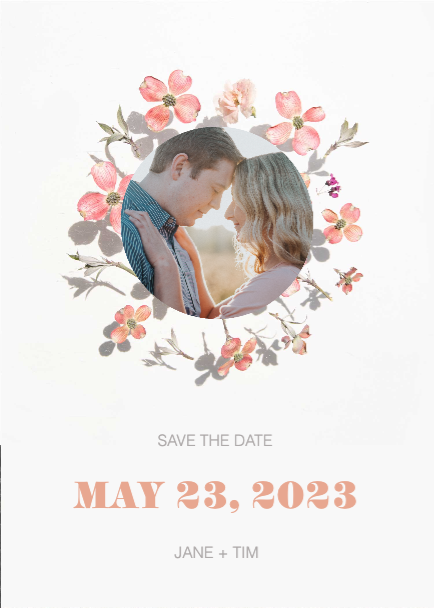 Template Elegant Floral Wedding Save Date Post