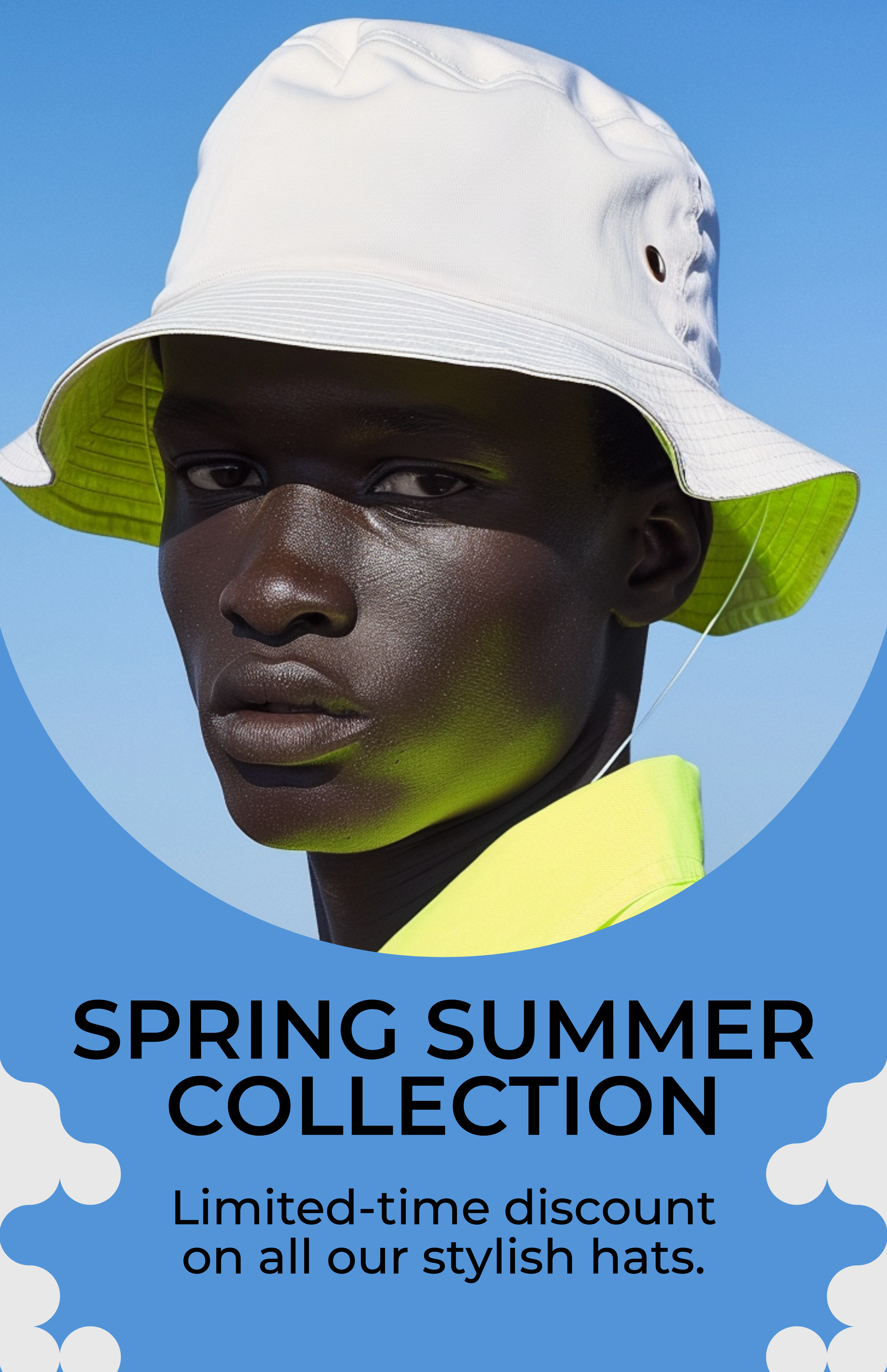 Template Vibrant Spring Summer Collection Poster in Blue