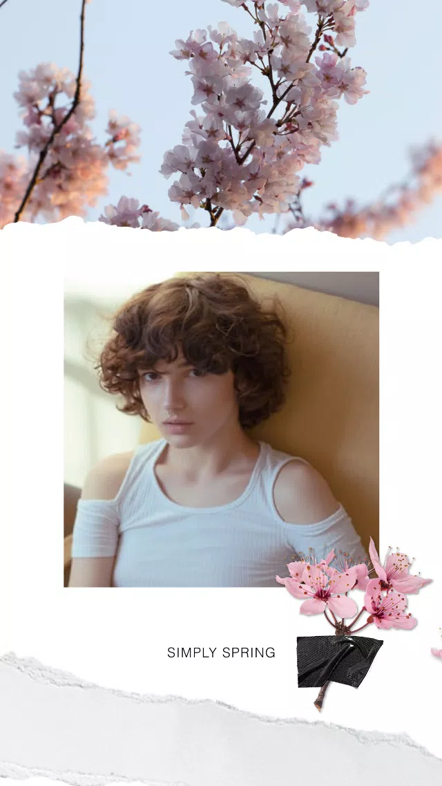 Template Simply Spring Pink Blossoms Poster Design