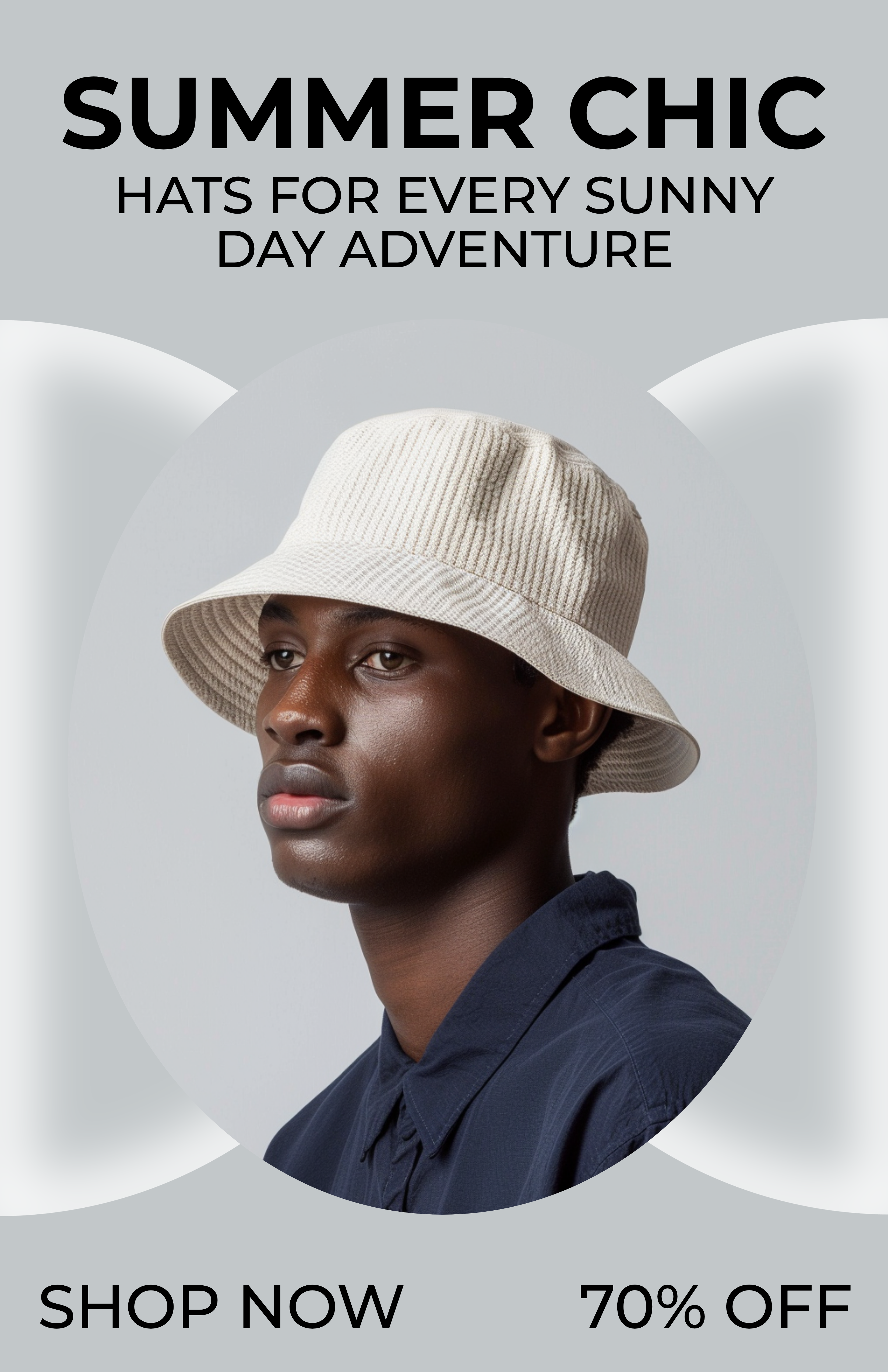 Template Chic Summer Hat Poster in Gray