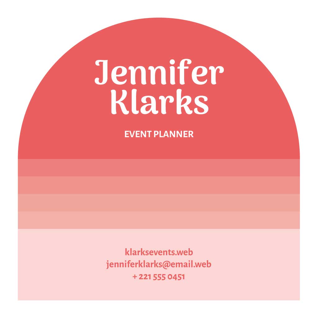 Coral Charm Event Planner Business Card